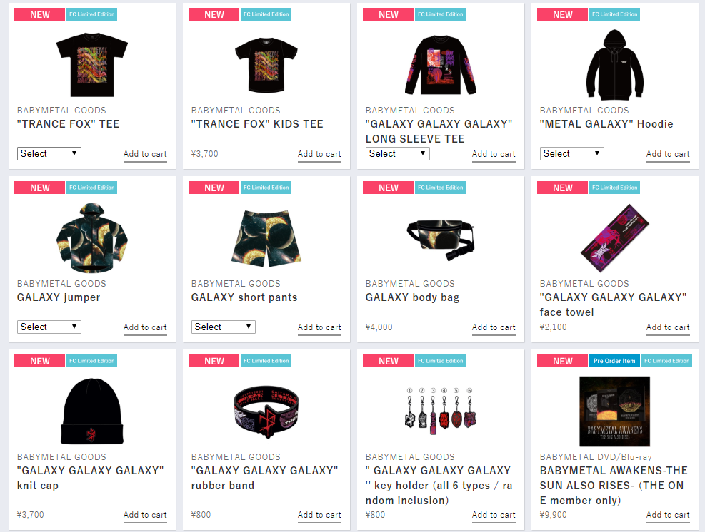 Some Metal Galaxy World Tour In Japan Merch Is Up For Sale On A Smart Unofficial Babymetal News