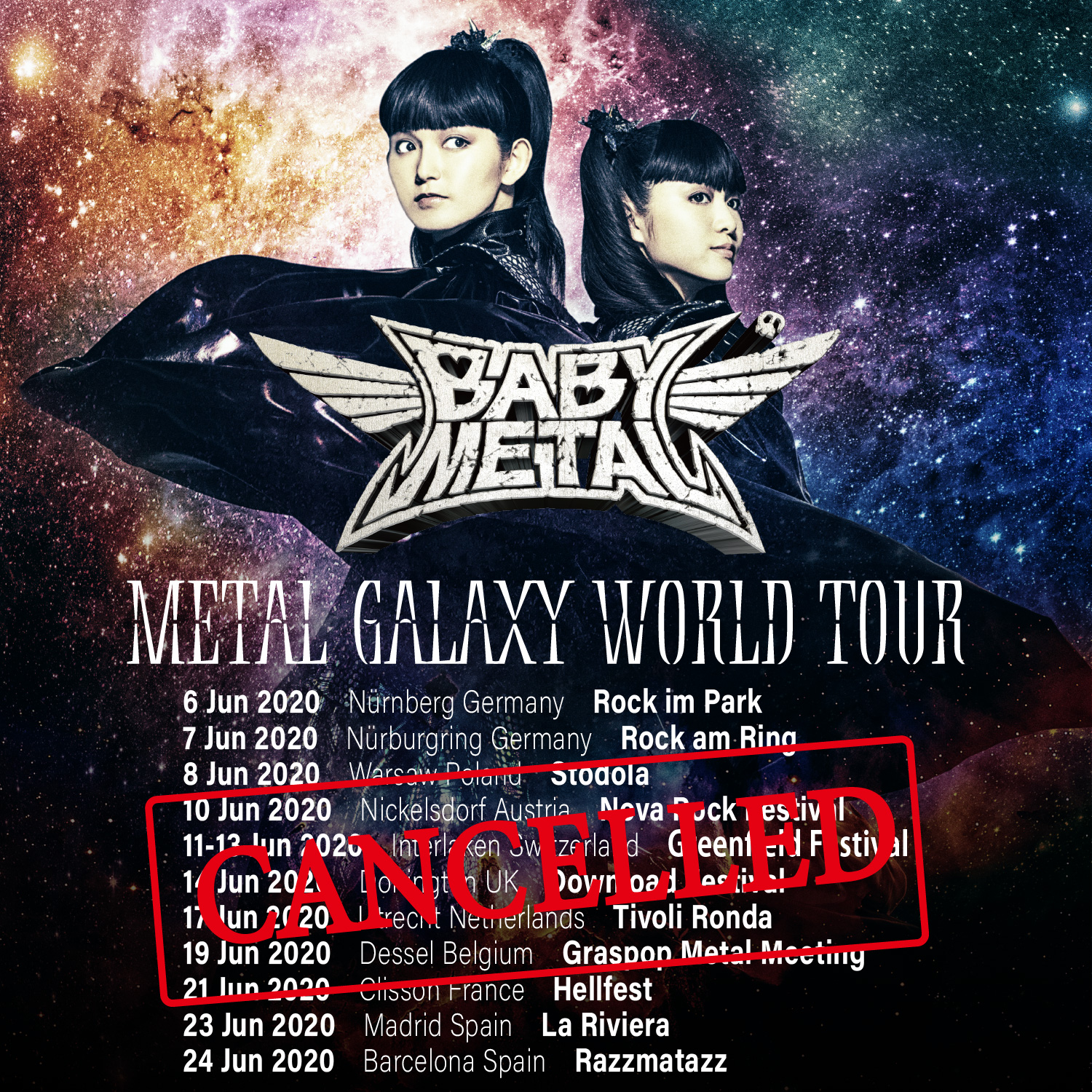 The 2nd Leg Of The METAL GALAXY WORLD TOUR In EUROPE Has Been Cancelled –  Unofficial BABYMETAL News